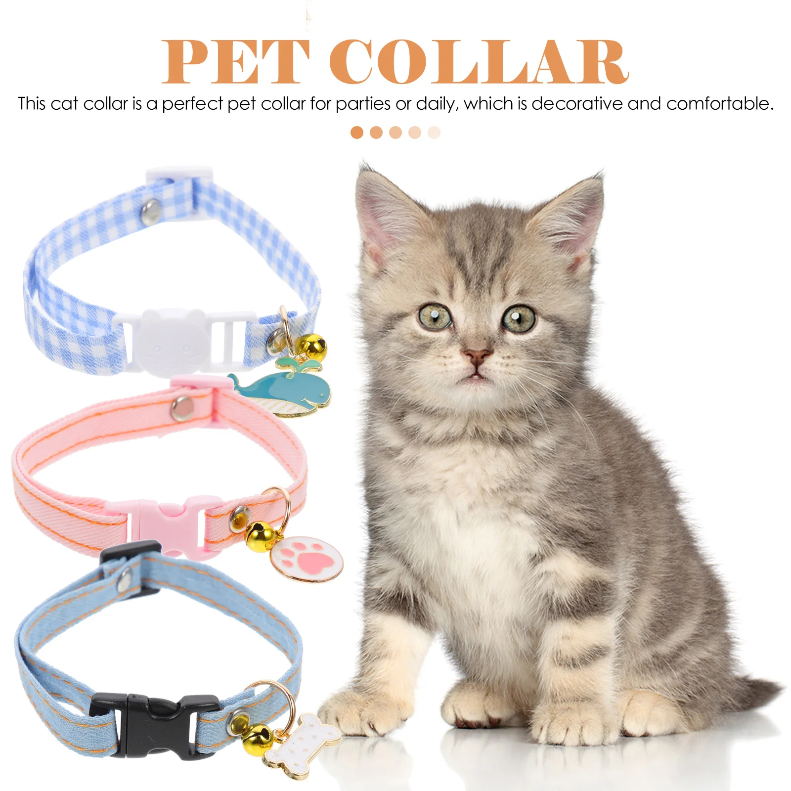 3pcs Cat Collar With Bell Adjustable Lightweight Kitten Collars For Small Pet Neck Collar Cat Accessories Kitten Collars
3pcs Cat Collar With Bell Adjustable Lightweight Kitten Collars For Small Pet Neck Collar Cat Accessories Kitten Collars