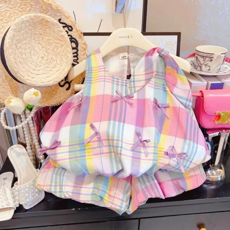 TOY-Girls' Baby Bloomers Set2025Summer New Children's Stylish Plaid Vest and Shorts Two-Piece Set
TOY-Girls' Baby Bloomers Set2025Summer New Children's Stylish Plaid Vest and Shorts Two-Piece Set