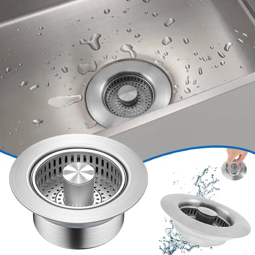 Durable 3 in 1 Sink Drain Strainer Stainless Steel Pop-up Kitchen Sink Plug Universal Anti-Clog Sink Food Catcher Basket
Durable 3 in 1 Sink Drain Strainer Stainless Steel Pop-up Kitchen Sink Plug Universal Anti-Clog Sink Food Catcher Basket
