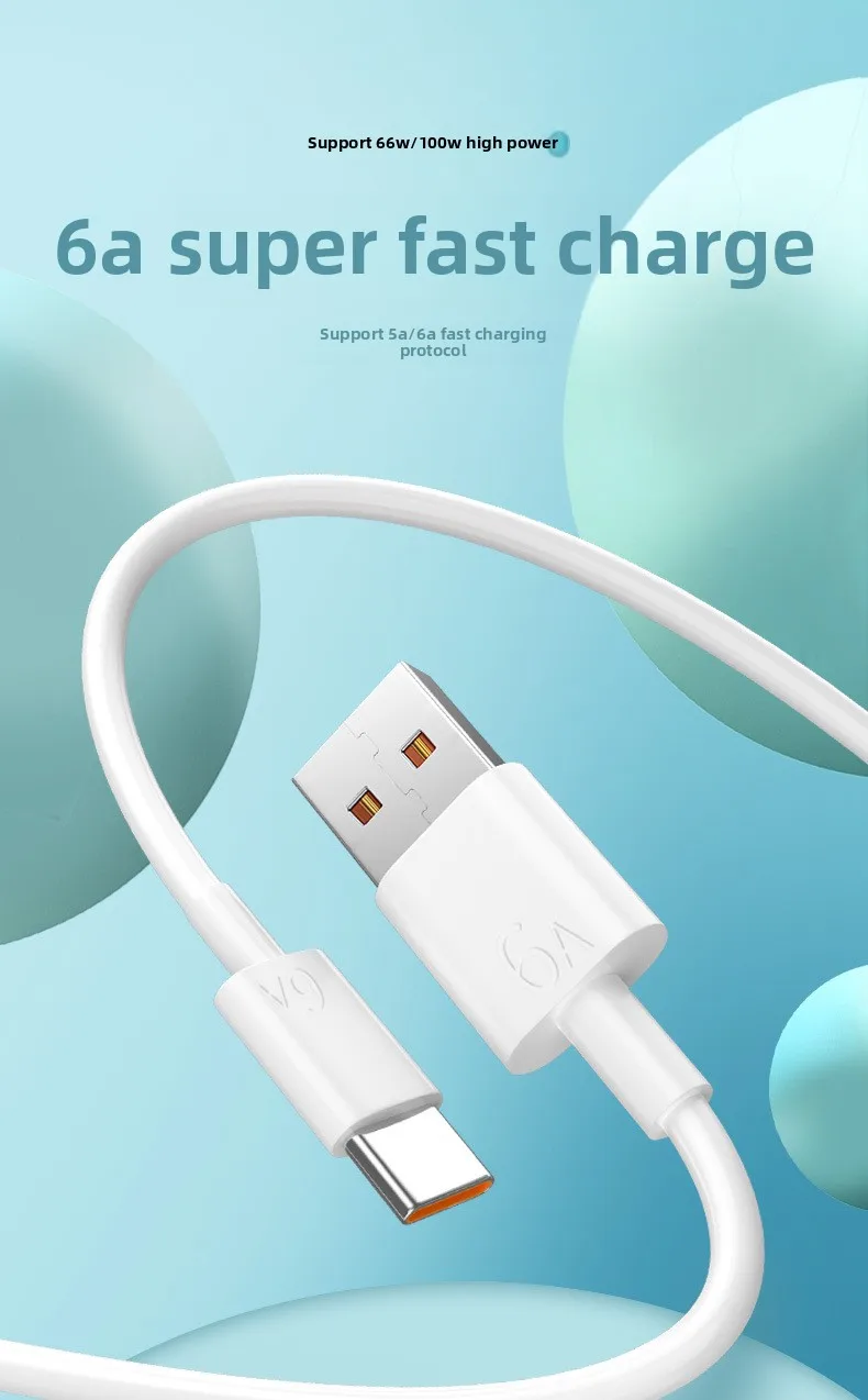 6A Super Fast Charging Data Cable Suitable for Huawei TYPE-C, Xiaomi Android VIVO Mobile Flash Charging Cable
6A Super Fast Charging Data Cable Suitable for Huawei TYPE-C, Xiaomi Android VIVO Mobile Flash Charging Cable