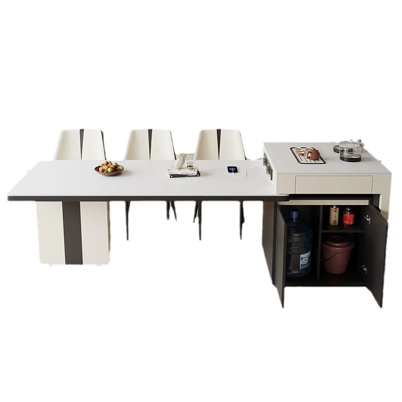 Light luxury island dining table and chair combination, retractable high-end retro rock slab dining table
Light luxury island dining table and chair combination, retractable high-end retro rock slab dining table