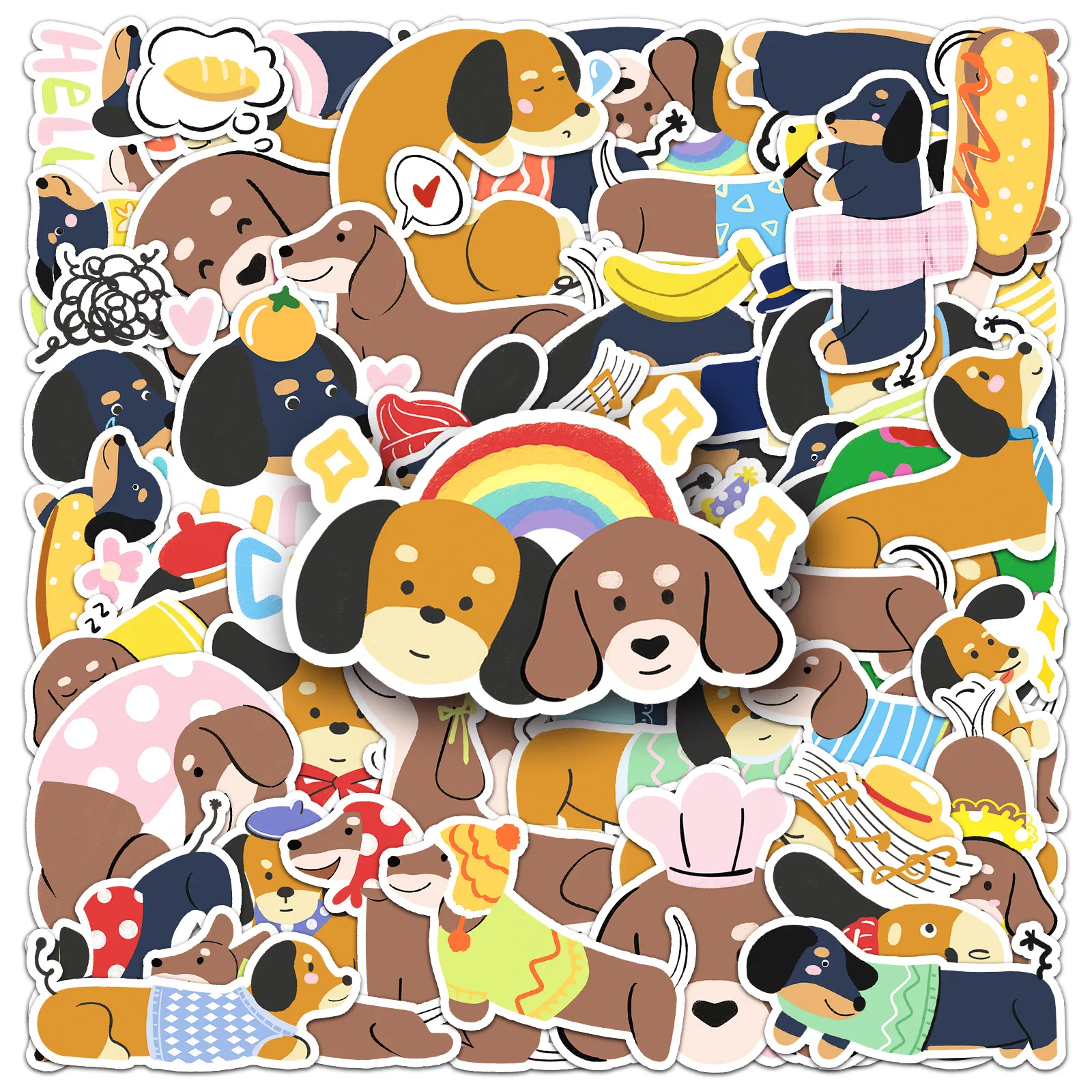 50PCS Cartoon Dachshund Stickers Cute Wiener Dog Cute Hand-painted DIY Decorative Notebook Luggage Waterproof Stickers Kids Toy
50PCS Cartoon Dachshund Stickers Cute Wiener Dog Cute Hand-painted DIY Decorative Notebook Luggage Waterproof Stickers Kids Toy