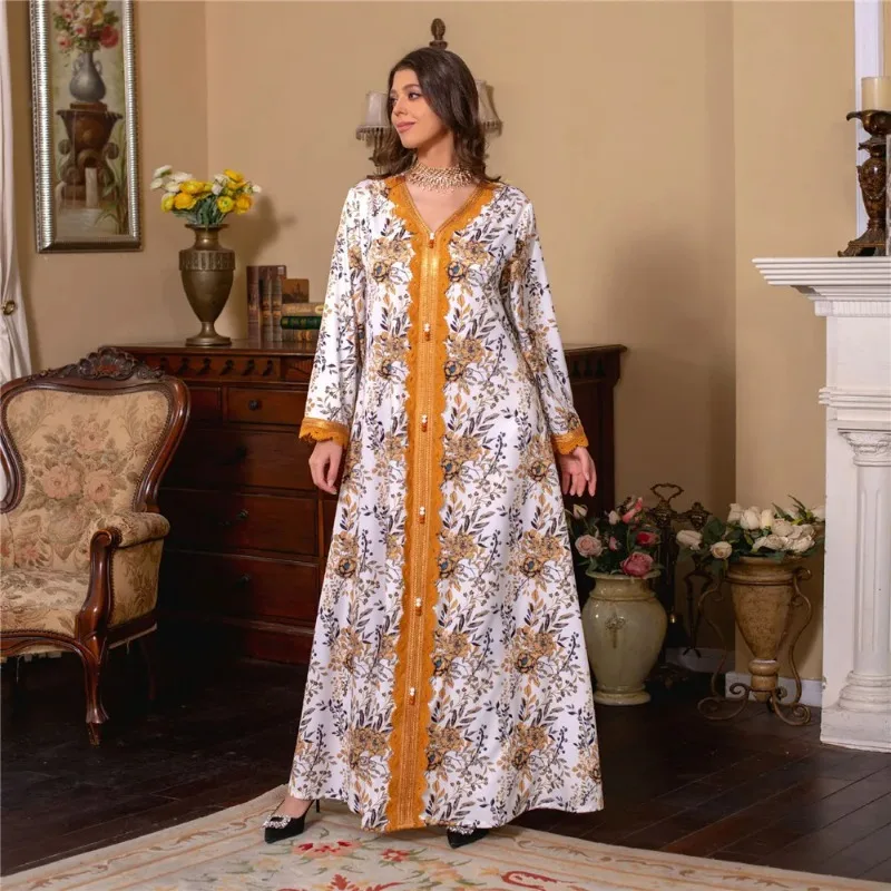 Abayas For Women Ramadan Floral Print Kaftan Dubai Muslim Dresses Hijab Turkey Arabic Islamic Clothing Robe Jalabiya Caftan Gown
Abayas For Women Ramadan Floral Print Kaftan Dubai Muslim Dresses Hijab Turkey Arabic Islamic Clothing Robe Jalabiya Caftan Gown