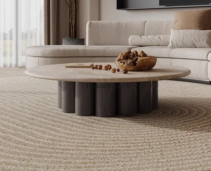 Italian Style Light Luxury Marble Coffee Table Set Wabi-Sabi Style Small Apartment Round Modern Minimalist 
Italian Style Light Luxury Marble Coffee Table Set Wabi-Sabi Style Small Apartment Round Modern Minimalist