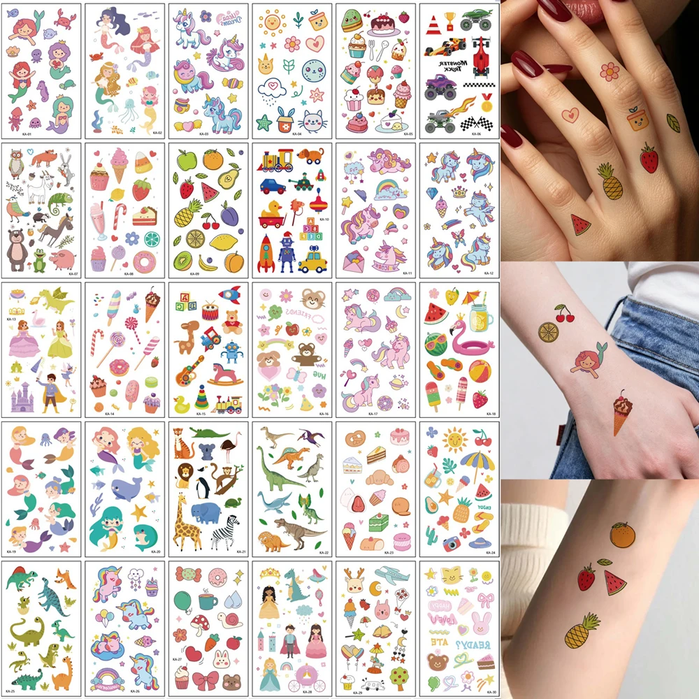 30 Sheets Cartoon Temporary Tattoo Stickers Waterproof Desserts, Ice Cream, Mermaids, Unicorns Tattoo Stickers for Hand Body
30 Sheets Cartoon Temporary Tattoo Stickers Waterproof Desserts, Ice Cream, Mermaids, Unicorns Tattoo Stickers for Hand Body