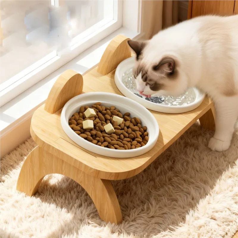 Двойная керамическая миска для кошек/собак с деревянной подставкой, для кормления и питья, зоотовары LJ180
Двойная керамическая миска для кошек/собак с деревянной подставкой, для кормления и питья, зоотовары LJ180