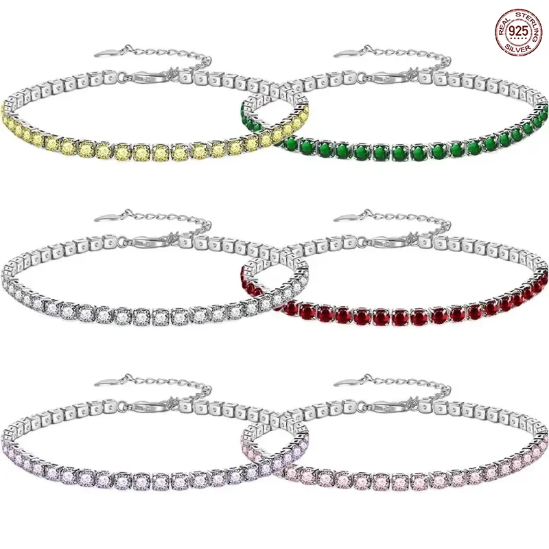 Exquisite and shiny 925 sterling silver zircon tennis charm bracelet original fashion bracelet women's DIY couple gift
Exquisite and shiny 925 sterling silver zircon tennis charm bracelet original fashion bracelet women's DIY couple gift