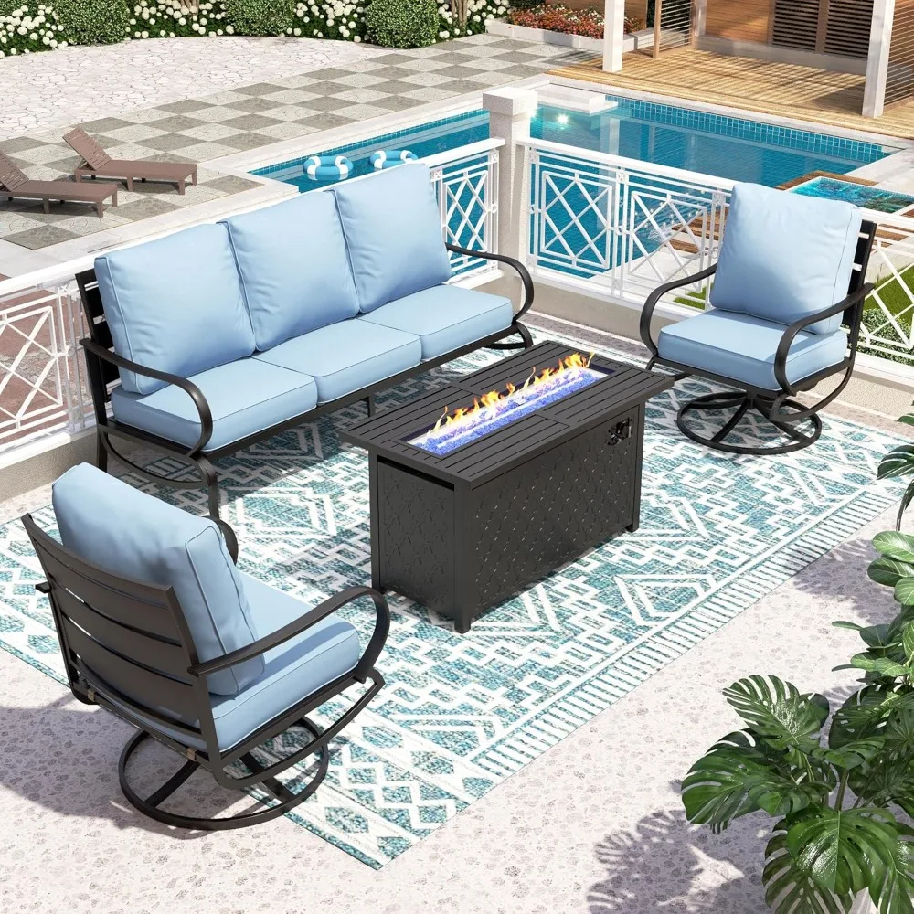 Мебель для патио из 4 предметов с металлическим столом FirePit, 1 скамейка с глубоким сиденьем и 3 поворотными диванами, 5,75 дюйма
Мебель для патио из 4 предметов с металлическим столом FirePit, 1 скамейка с глубоким сиденьем и 3 поворотными диванами, 5,75 дюйма
