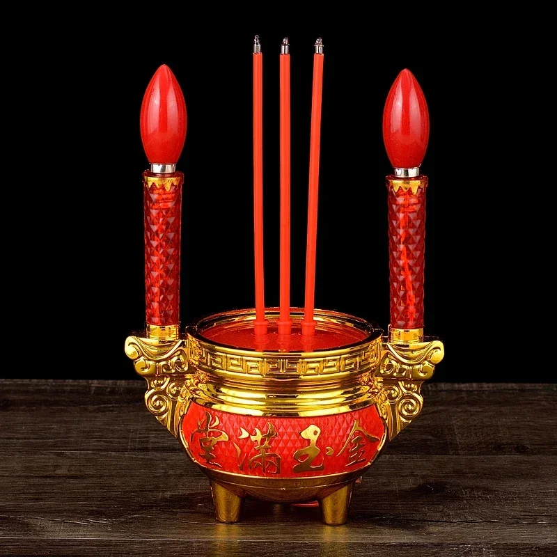 Plastic Offering Buddha Simulated Candlestick, Home Offering Incense Burner, God of Wealth Candle Holder
Plastic Offering Buddha Simulated Candlestick, Home Offering Incense Burner, God of Wealth Candle Holder