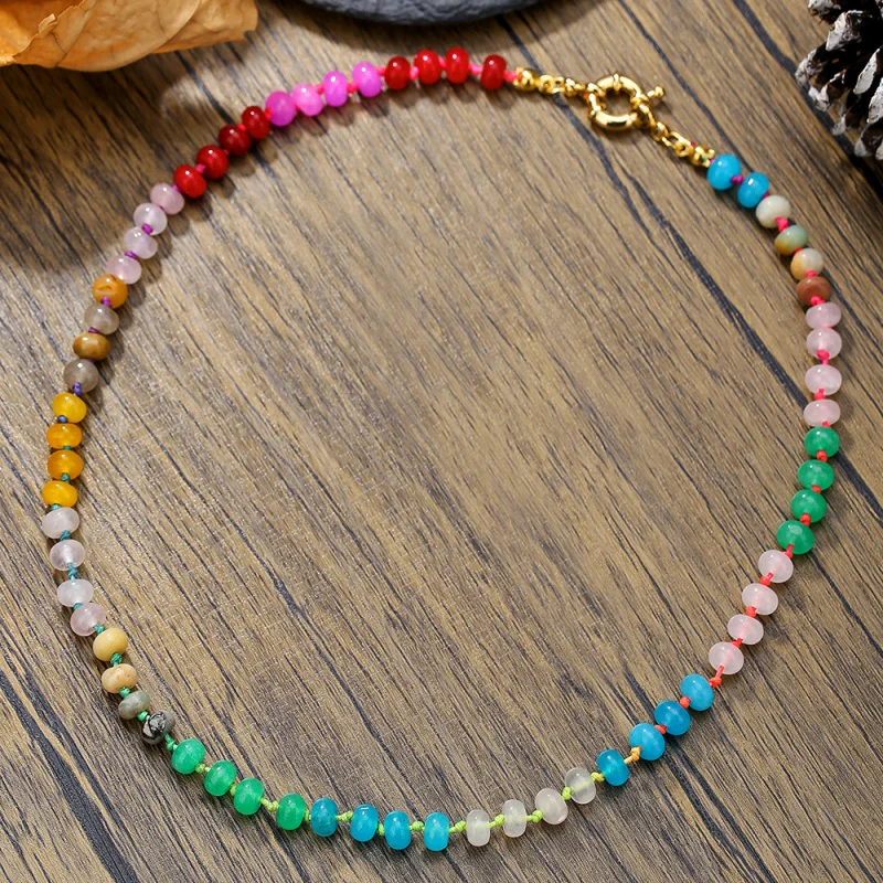 Hot-Selling Dopamine Colorful Natural Stone Abacus Bead Necklace Non-Fading Versatile Stainless Steel Choker for Women
Hot-Selling Dopamine Colorful Natural Stone Abacus Bead Necklace Non-Fading Versatile Stainless Steel Choker for Women