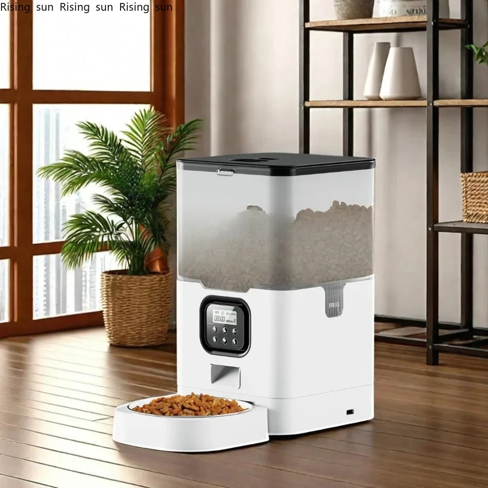 4L & 6L Stainless Steel Automatic Cat Feeder Programmable Timing Control Dry Food Dispenser Auto Pet Feeder with Travel Bowls