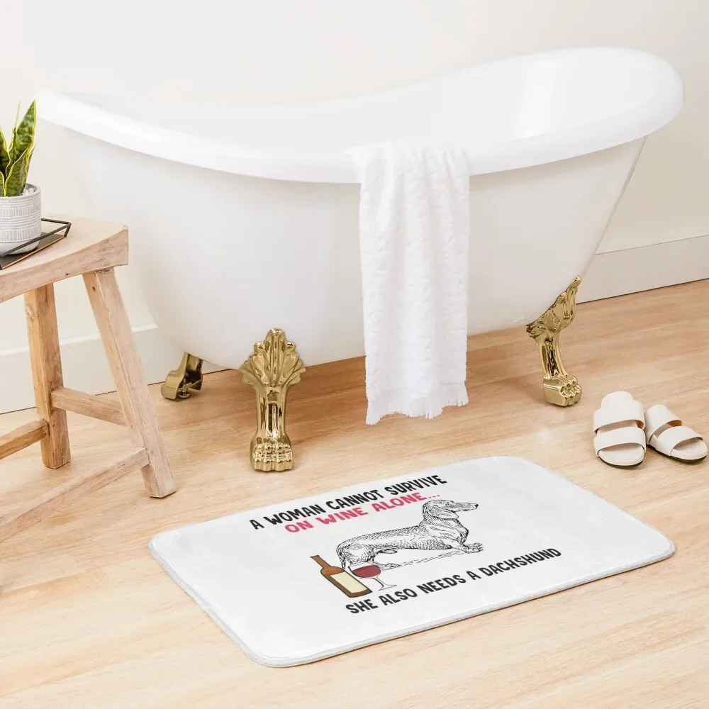 A Woman Cannot Survive On Wine Alone... She Also Needs a Dachshund Bath Mat Non-Slip Pad Absorbent Rug Bath Accessories Mat
A Woman Cannot Survive On Wine Alone... She Also Needs a Dachshund Bath Mat Non-Slip Pad Absorbent Rug Bath Accessories Mat