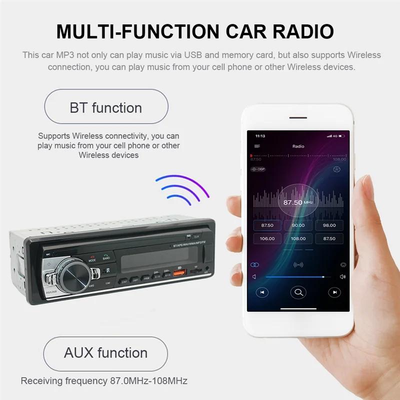Высокое качество-12 В Автомобильный Bluetooth MP3-плеер FM-радио Стерео громкой связи Стереоплеер Светодиодная подсветка Дисплей USB Зарядка CD Pla
Высокое качество-12 В Автомобильный Bluetooth MP3-плеер FM-радио Стерео громкой связи Стереоплеер Светодиодная подсветка Дисплей USB Зарядка CD Pla