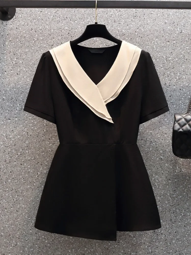 Elegant Short Sleeve Shirt Women's plus Size Summer New Sle Frock Detail Slimming Top Korean Sle Commute Fashion XT667
Elegant Short Sleeve Shirt Women's plus Size Summer New Sle Frock Detail Slimming Top Korean Sle Commute Fashion XT667