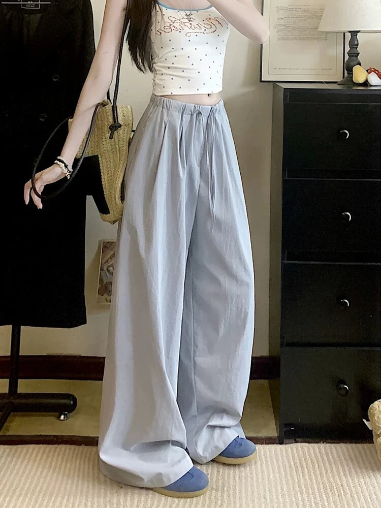 High Waist Wide Leg Drawstring Casual Pants Women's Summer 2026 New Korean Style Slimming Versatile Walking Pants Floor-Length
High Waist Wide Leg Drawstring Casual Pants Women's Summer 2026 New Korean Style Slimming Versatile Walking Pants Floor-Length