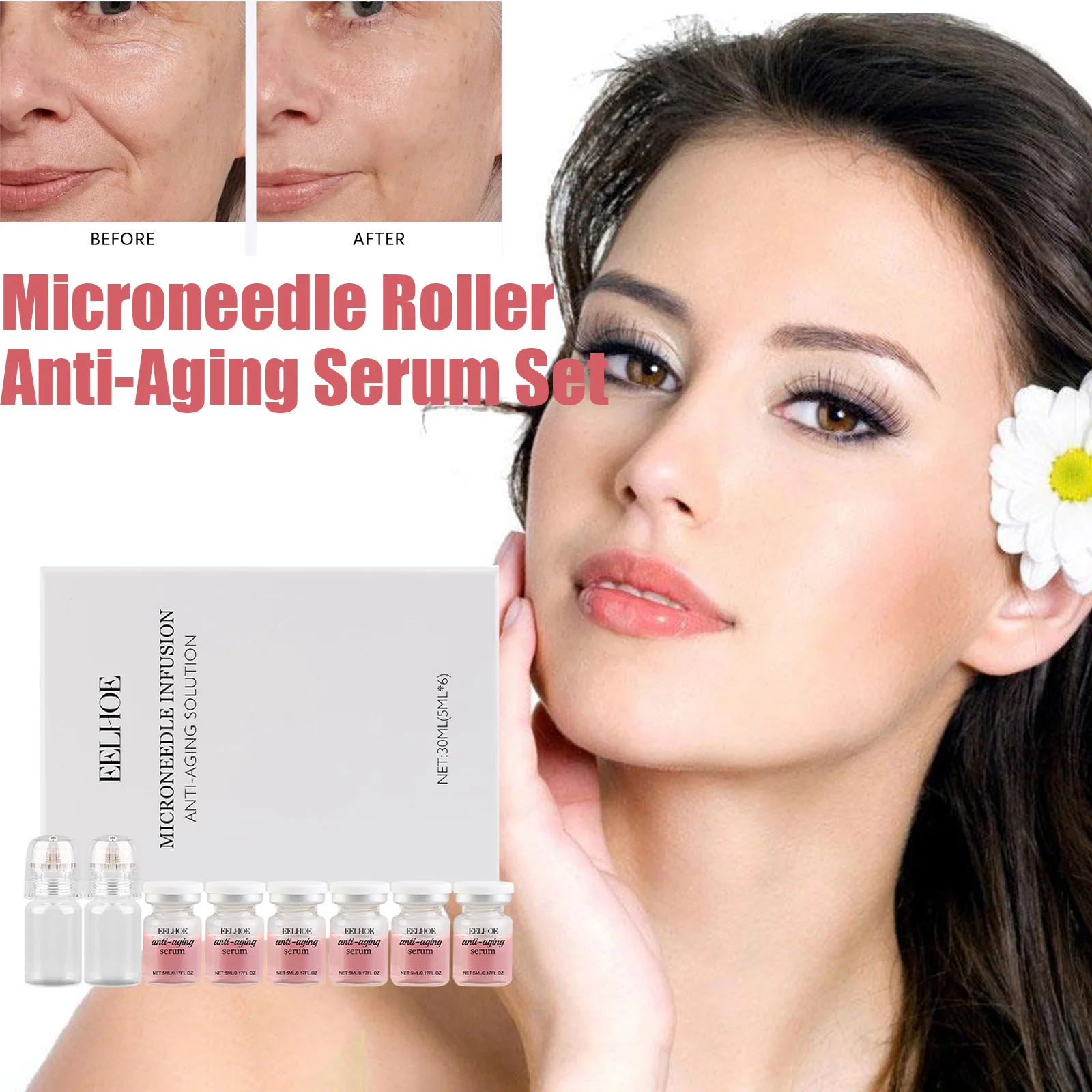 Набор микроигольчатых роликов с антивозрастной сывороткой, омолаживающей и увлажняющей эссенцией для лица, укрепляющей кожу и разглаживающей морщины, для ухода за кожей лица
Набор микроигольчатых роликов с антивозрастной сывороткой, омолаживающей и увлажняющей эссенцией для лица, укрепляющей кожу и разглаживающей морщины, для ухода за кожей лица