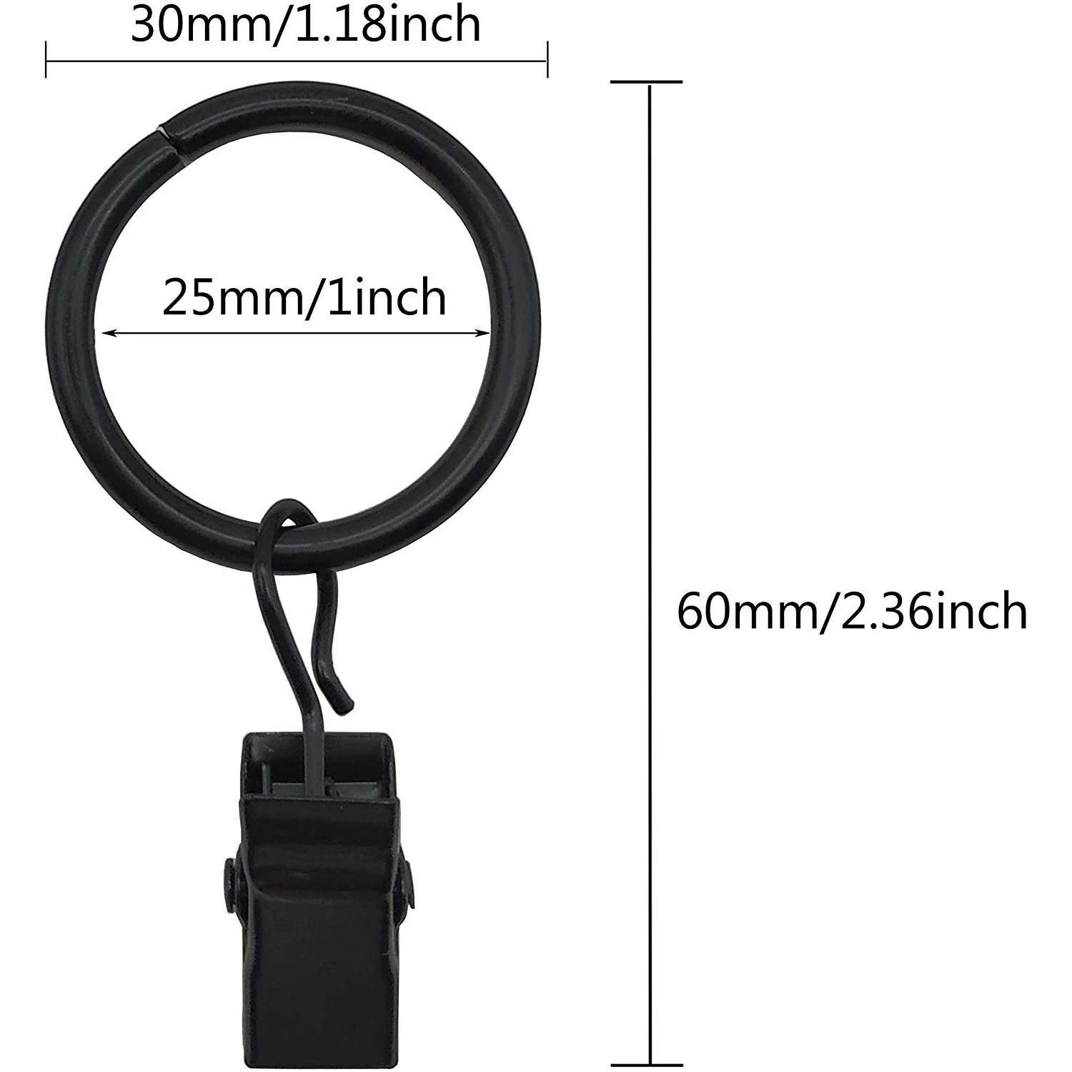 AD30-42 Packs of Curtain Ring, with Clips, Decorative Curtains, Rust, Retro, 1 Inch, Inner Diameter, Black
AD30-42 Packs of Curtain Ring, with Clips, Decorative Curtains, Rust, Retro, 1 Inch, Inner Diameter, Black