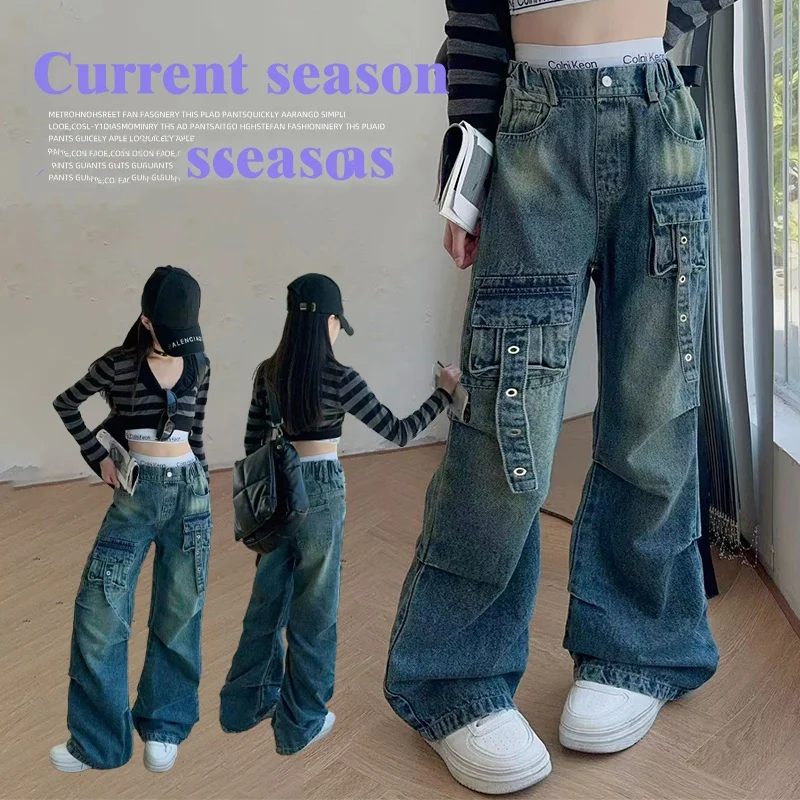 Girls Jeans 4-14Year Teen Straight Denim Teenage Vintage Trousers Toddler Girl Casual Fashion Denim Bottom Kids Softy Long Pants
Girls Jeans 4-14Year Teen Straight Denim Teenage Vintage Trousers Toddler Girl Casual Fashion Denim Bottom Kids Softy Long Pants