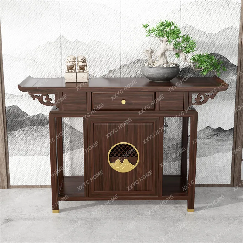 New Chinese-style entrance cabinet ebony entrance hall entrance locker end view table
New Chinese-style entrance cabinet ebony entrance hall entrance locker end view table