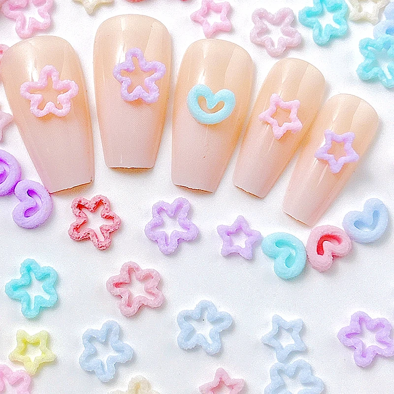 50PCS matte Mixed Colors 3D Acrylic Flower Nail Art Love Heart Star Frame Accessories Charms Parts For Nails Decoration Supplies
50PCS matte Mixed Colors 3D Acrylic Flower Nail Art Love Heart Star Frame Accessories Charms Parts For Nails Decoration Supplies