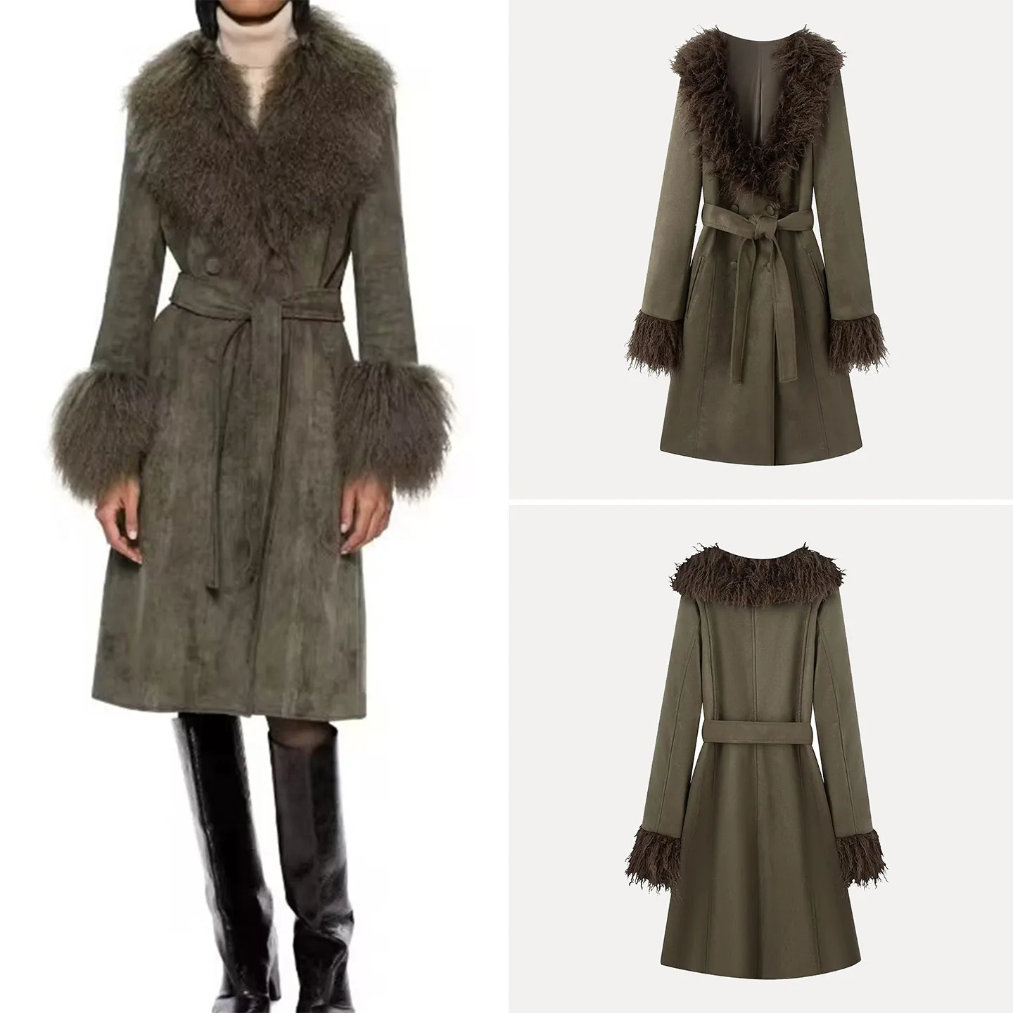 Faionable Double-Breasted Faux Fur Collar Coat Youth Long Sve Regular Length Women's Winter Outerwear European Sle
Faionable Double-Breasted Faux Fur Collar Coat Youth Long Sve Regular Length Women's Winter Outerwear European Sle