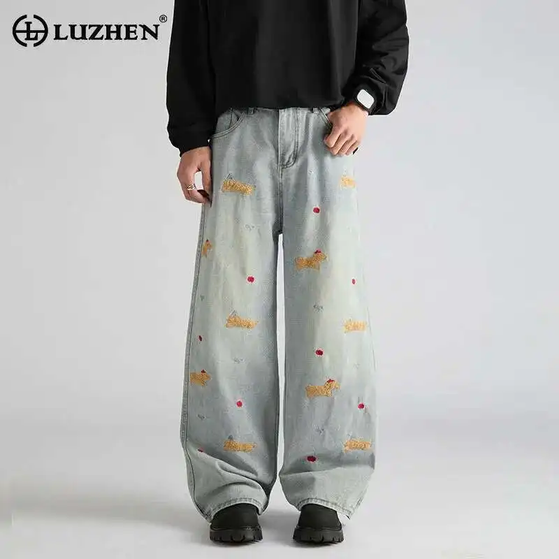 LUZHEN 2025 New Embroidery Pattern Design Loose Denim Pants Men's Fashion Original Wide Leg Solid Color Male Casual Jeans LZ9288
LUZHEN 2025 New Embroidery Pattern Design Loose Denim Pants Men's Fashion Original Wide Leg Solid Color Male Casual Jeans LZ9288