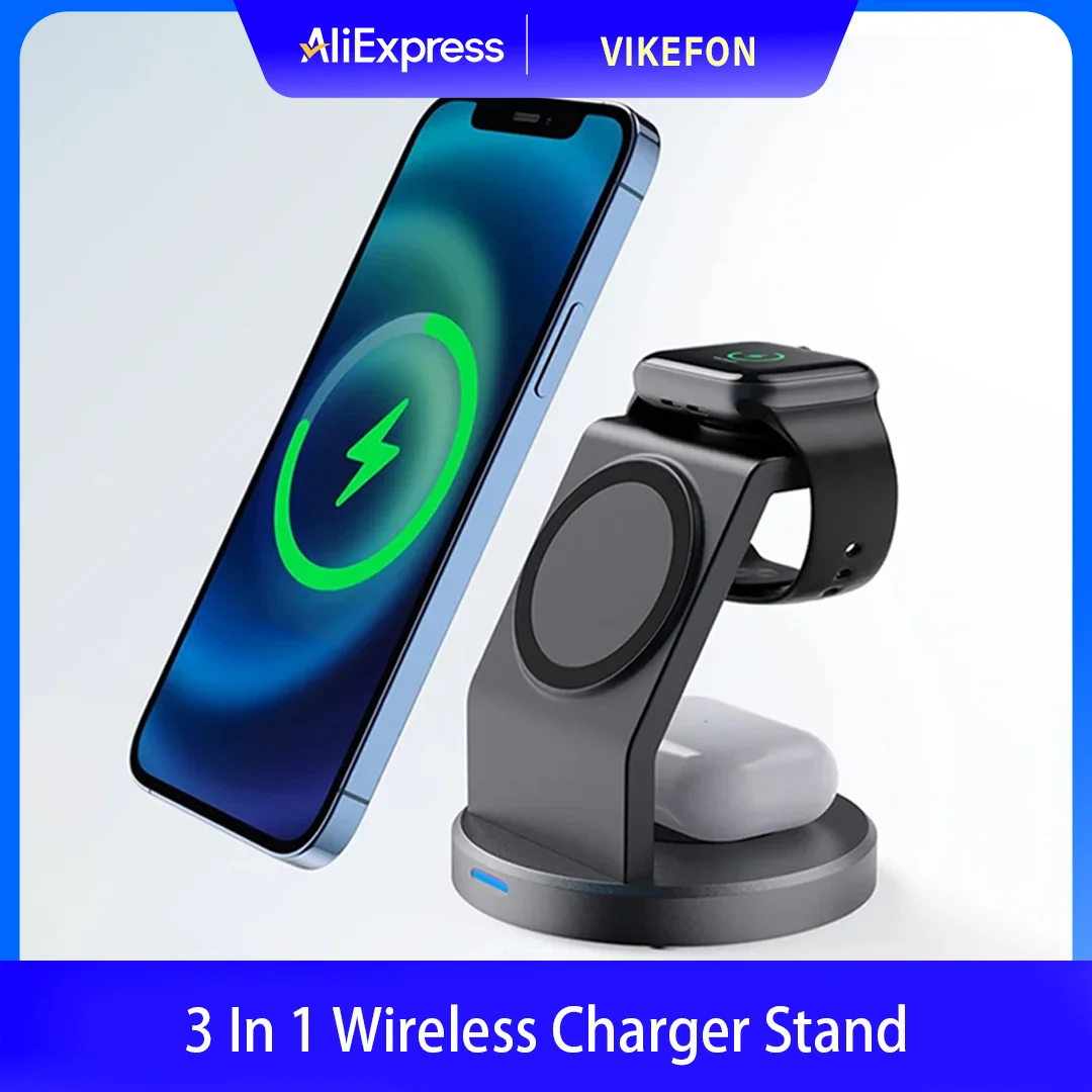 Подставка для беспроводного зарядного устройства 3 в 1 для iPhone 17 16 15 14 13 12 Pro Max iWatch AirPods Станция для быстрой зарядки MagSafe
Подставка для беспроводного зарядного устройства 3 в 1 для iPhone 17 16 15 14 13 12 Pro Max iWatch AirPods Станция для быстрой зарядки MagSafe