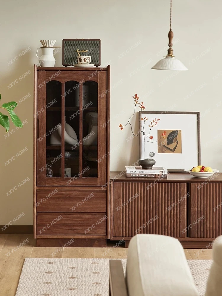 black walnut wine cabinet all solid wood vertical cabinet living room storage display cabinet
black walnut wine cabinet all solid wood vertical cabinet living room storage display cabinet