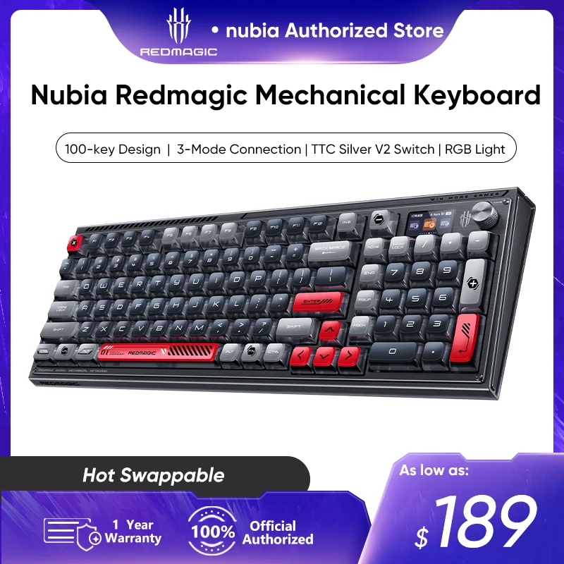 Механическая клавиатура Nubia Redmagic, 3-режимная механическая клавиатура, модель KJ001J, проводная и беспроводная, 100 клавиш RGB, стандартная, горячая замена
Механическая клавиатура Nubia Redmagic, 3-режимная механическая клавиатура, модель KJ001J, проводная и беспроводная, 100 клавиш RGB, стандартная, горячая замена