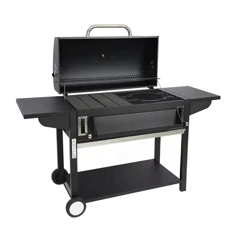 Outdoor Luxury Adjustable Height Trolley Barbecue Charcoal Smoker BBQ Grills With Side Table for Backyard Balcony Camping
Outdoor Luxury Adjustable Height Trolley Barbecue Charcoal Smoker BBQ Grills With Side Table for Backyard Balcony Camping