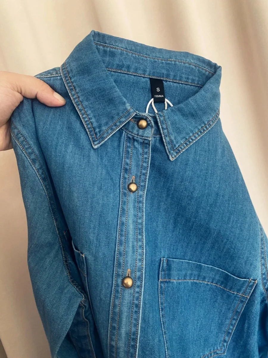 Retro Sle Oversized Denim irt Women's Faion Sensation Layering Design Unique Cro Small Vintage Spring Collection
Retro Sle Oversized Denim irt Women's Faion Sensation Layering Design Unique Cro Small Vintage Spring Collection