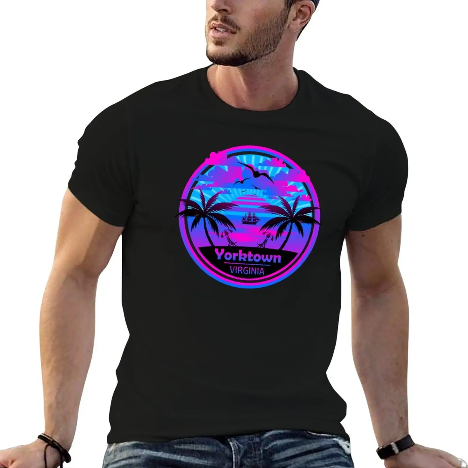 Yorktown Beach, Virginia, Tropical Palm Trees Sunset T-Shirt t shirts for man pack white t shirt man luxury T-Shirt
Yorktown Beach, Virginia, Tropical Palm Trees Sunset T-Shirt t shirts for man pack white t shirt man luxury T-Shirt