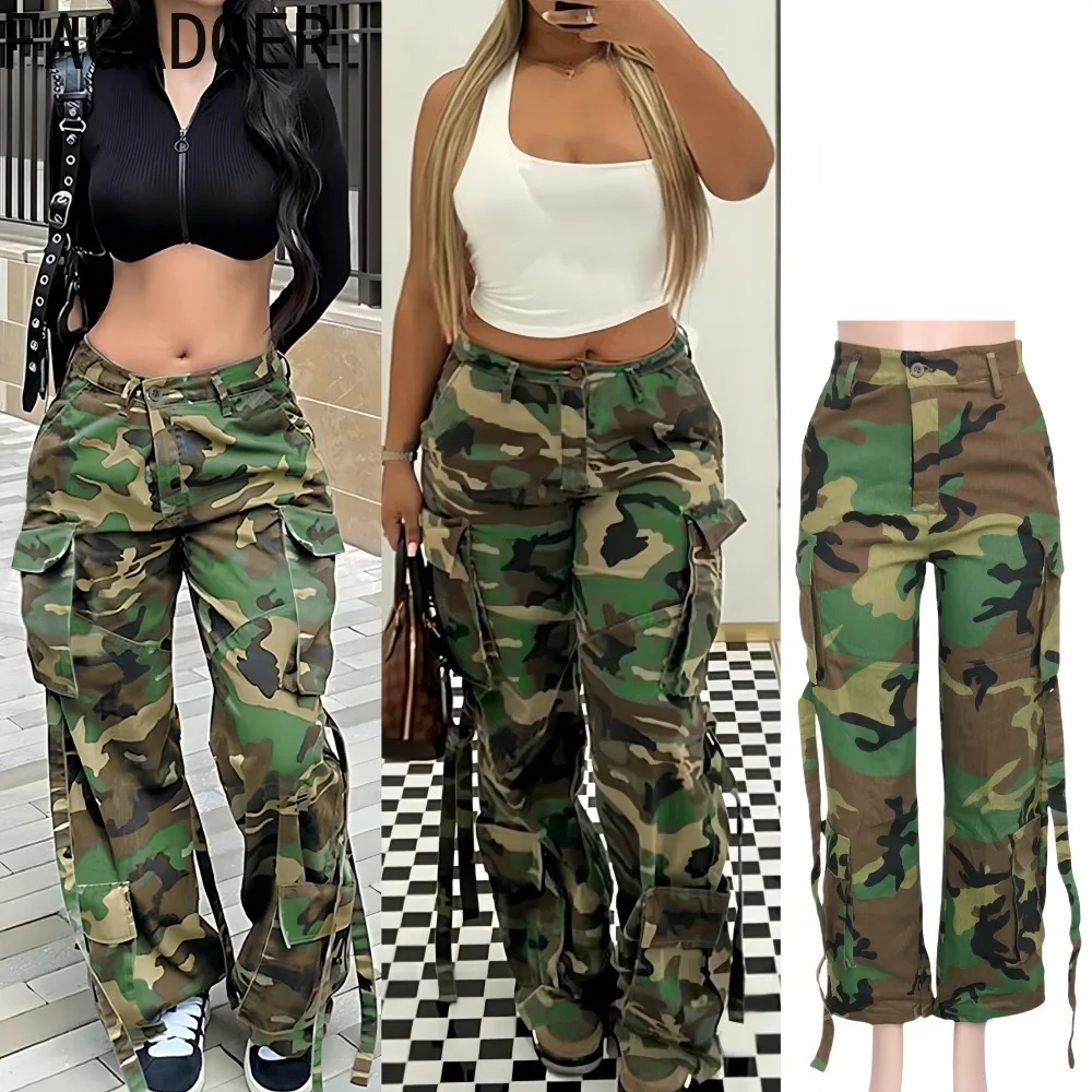 FAGADOER Casual Camouflage Printing Pants Women Cargo Pocket Patchwork Wide Leg Pants Female Streetwear Bottoms 2025 Autumn New
FAGADOER Casual Camouflage Printing Pants Women Cargo Pocket Patchwork Wide Leg Pants Female Streetwear Bottoms 2025 Autumn New