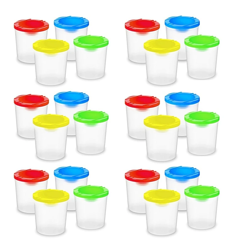 ABKJ-24 Packs Paint Cups With Lids - No Spill Paint Water Cup, Reusable Spill Proof Paint Cups For Painting, (4 Colors)
ABKJ-24 Packs Paint Cups With Lids - No Spill Paint Water Cup, Reusable Spill Proof Paint Cups For Painting, (4 Colors)