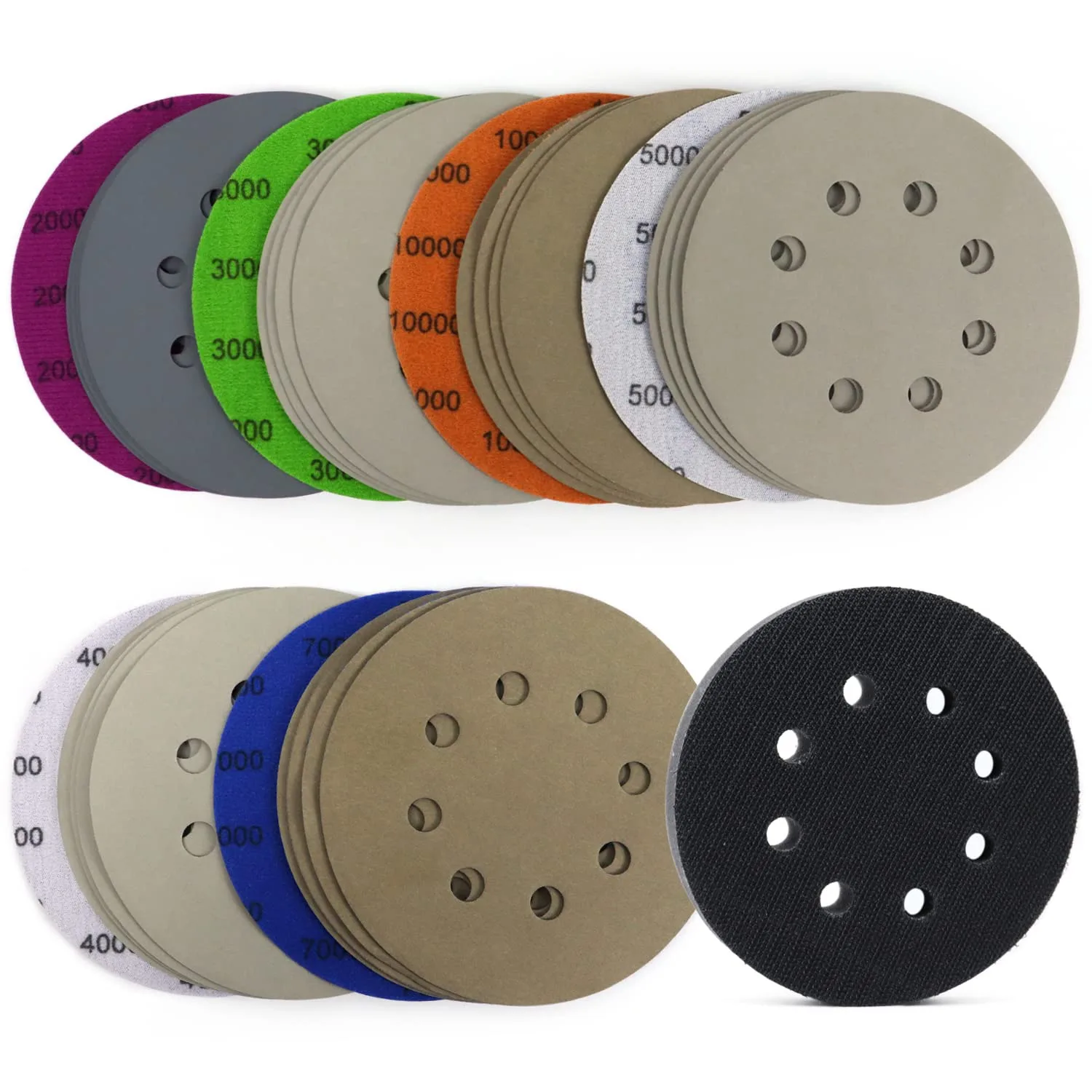 5 Inch Sanding Disc Hook and Loop 8 Hole Silicon Carbide Sandpaper with Pad for Wet/Dry Sanding Grinder Polishing
5 Inch Sanding Disc Hook and Loop 8 Hole Silicon Carbide Sandpaper with Pad for Wet/Dry Sanding Grinder Polishing
