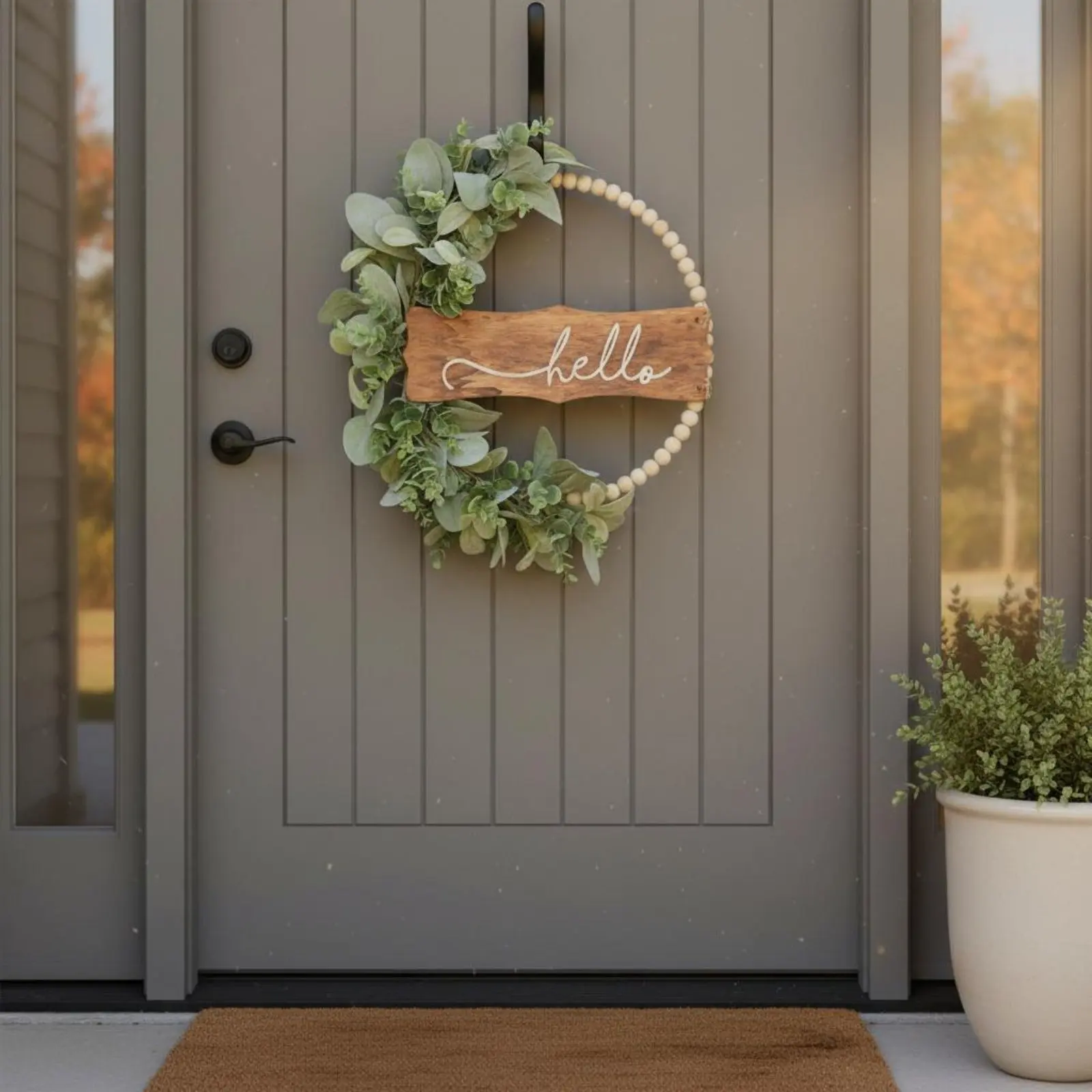 Artificial Flower Wreath Fake Flowers Wood Bead Wreath Home Decor Realistic Look Easy to Hang for Wedding, Garden
Artificial Flower Wreath Fake Flowers Wood Bead Wreath Home Decor Realistic Look Easy to Hang for Wedding, Garden