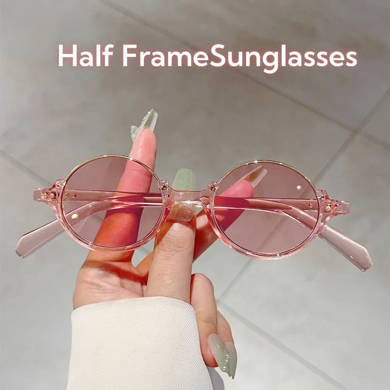 Fashion Trendy Half Frame Round Sunglasses Punk Hip Hop Fashion Glasses Men Women Fashion Street Shooting Trendy Versatile UV400
Fashion Trendy Half Frame Round Sunglasses Punk Hip Hop Fashion Glasses Men Women Fashion Street Shooting Trendy Versatile UV400