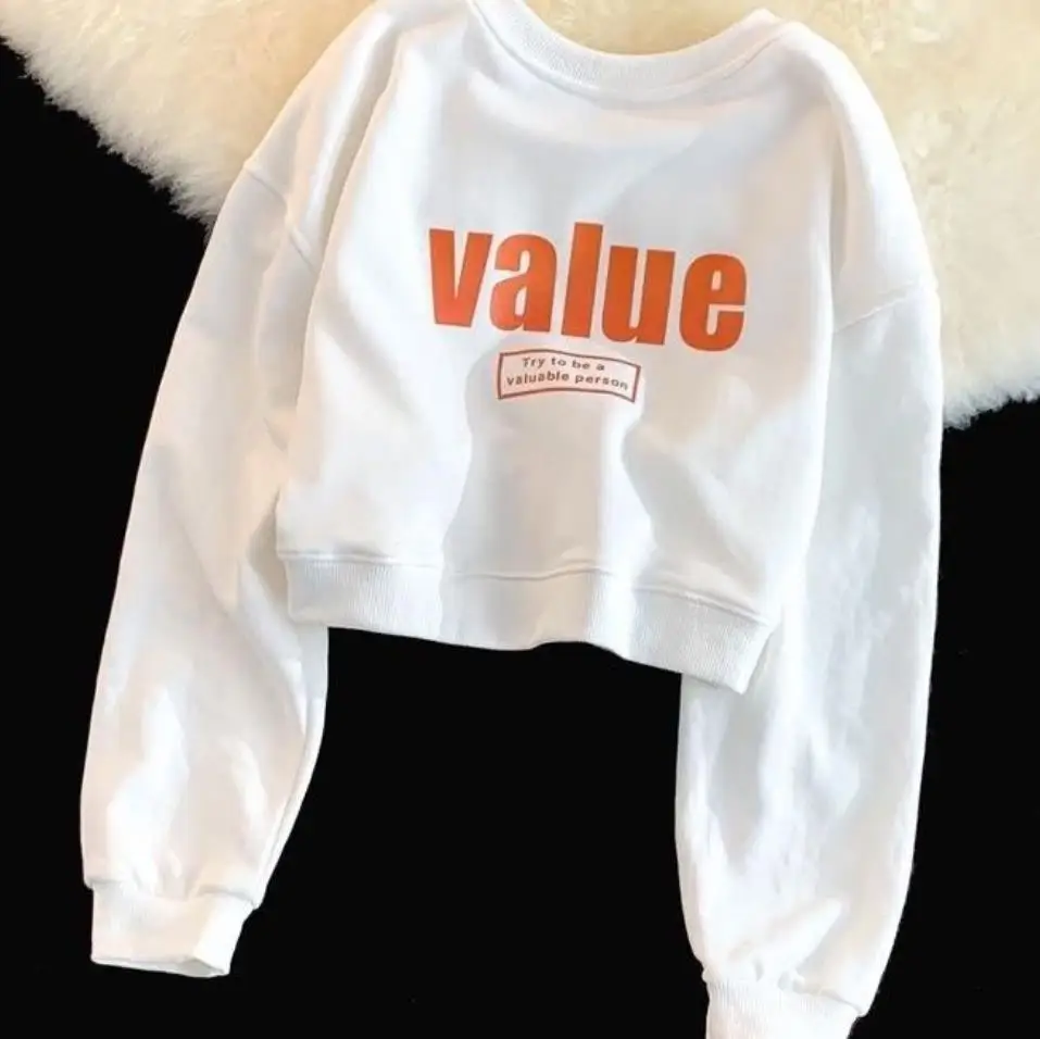 2022 New Letter White Cropped Sweatshirt Women's Autumn Print Sports Student Shorts Girls Sweater Loose Tops Short Coat Tops
2022 New Letter White Cropped Sweatshirt Women's Autumn Print Sports Student Shorts Girls Sweater Loose Tops Short Coat Tops