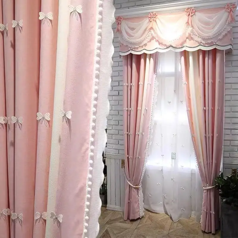 1PC cotton and linen girl's bedroom pink girly heart little dragonfly embroidered princess style Nordic curtains
1PC cotton and linen girl's bedroom pink girly heart little dragonfly embroidered princess style Nordic curtains