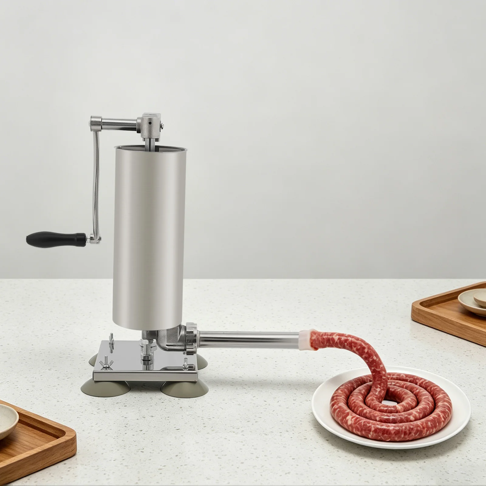 6lb Sausage Stuffer Vertical Sausage Filling Machine with 4 Filling Tubes Stainless Steel Manual Sausage Maker for Restaurants Snack Bars Workshops Home
6lb Sausage Stuffer Vertical Sausage Filling Machine with 4 Filling Tubes Stainless Steel Manual Sausage Maker for Restaurants Snack Bars Workshops Home