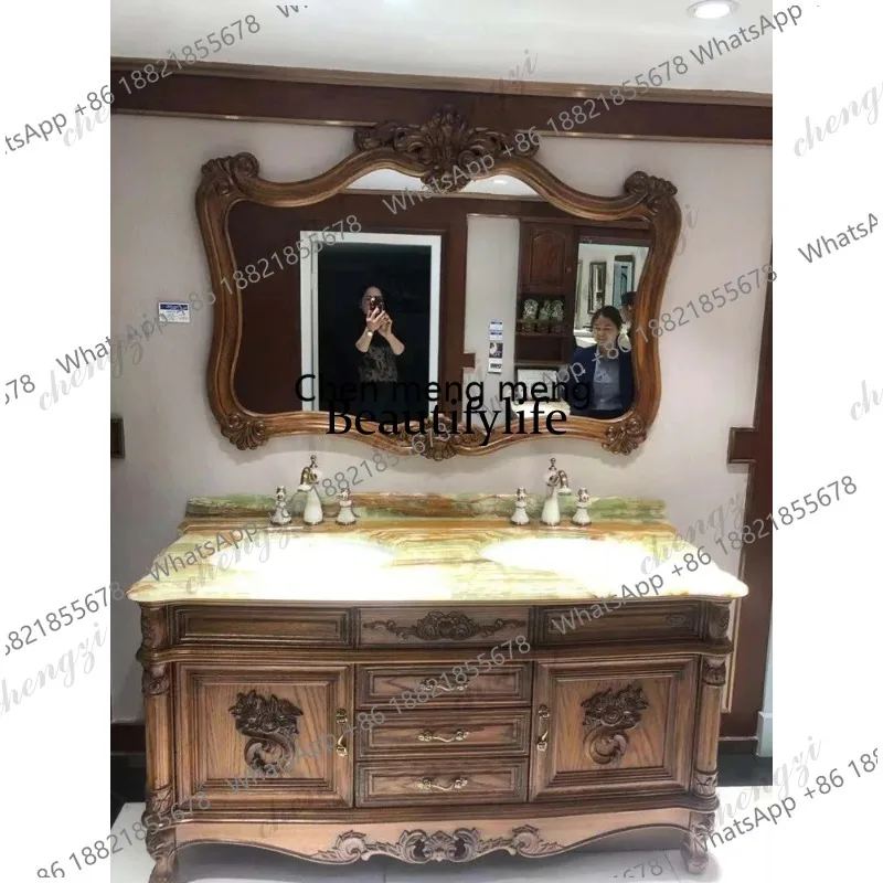 L178 European-Style Bathroom Cabinet Solid Oak Wood Marble Double Basin Toilet Vanity Dual-Pot Sink Bath Combination
L178 European-Style Bathroom Cabinet Solid Oak Wood Marble Double Basin Toilet Vanity Dual-Pot Sink Bath Combination