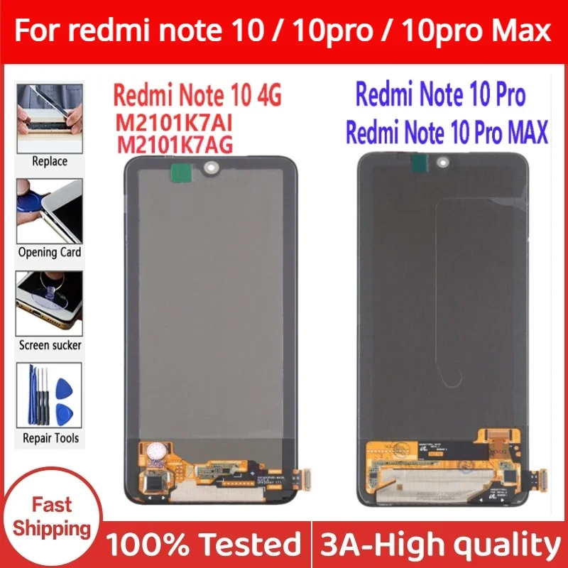 AMOLED для Xiaomi Redmi Note 10 Pro M2101K6G M2101K6R M2101K7AI M2101K7AG ЖК-дисплей с цифровым преобразователем сенсорного экрана в сборе
AMOLED для Xiaomi Redmi Note 10 Pro M2101K6G M2101K6R M2101K7AI M2101K7AG ЖК-дисплей с цифровым преобразователем сенсорного экрана в сборе