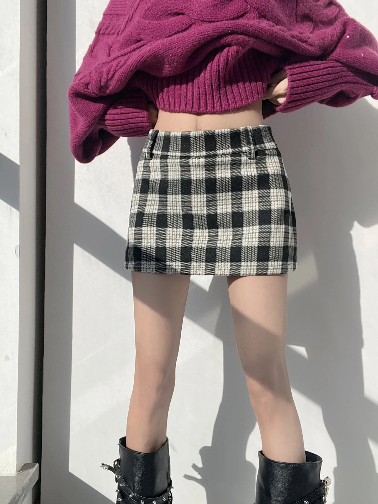 Chic Plaid Skirt Women's Autumn Winter New Style Slimming Low Waist Full Coverage Anti-Light Checkered Half-length Skirt
Chic Plaid Skirt Women's Autumn Winter New Style Slimming Low Waist Full Coverage Anti-Light Checkered Half-length Skirt