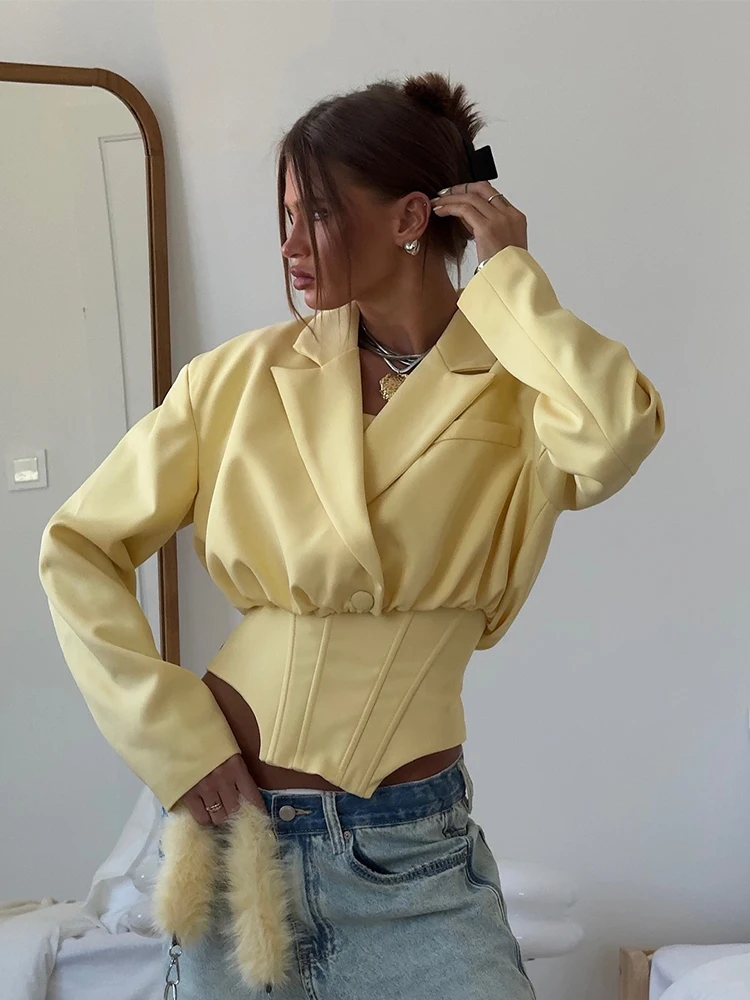 Fishbone Tube Tops Lapel Short Jacket Women Sexy Sleeveless Backless Sheath Tops Long Sleeve Loose Coats Fashion Lady 2pcs Suits
Fishbone Tube Tops Lapel Short Jacket Women Sexy Sleeveless Backless Sheath Tops Long Sleeve Loose Coats Fashion Lady 2pcs Suits
