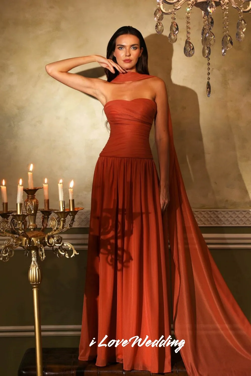 Orange Strapless Evening Dress 2025 Sleeveless Shawl A-Line Pleated Floor-Length Dresses For Special Occasions Party Customized
Orange Strapless Evening Dress 2025 Sleeveless Shawl A-Line Pleated Floor-Length Dresses For Special Occasions Party Customized