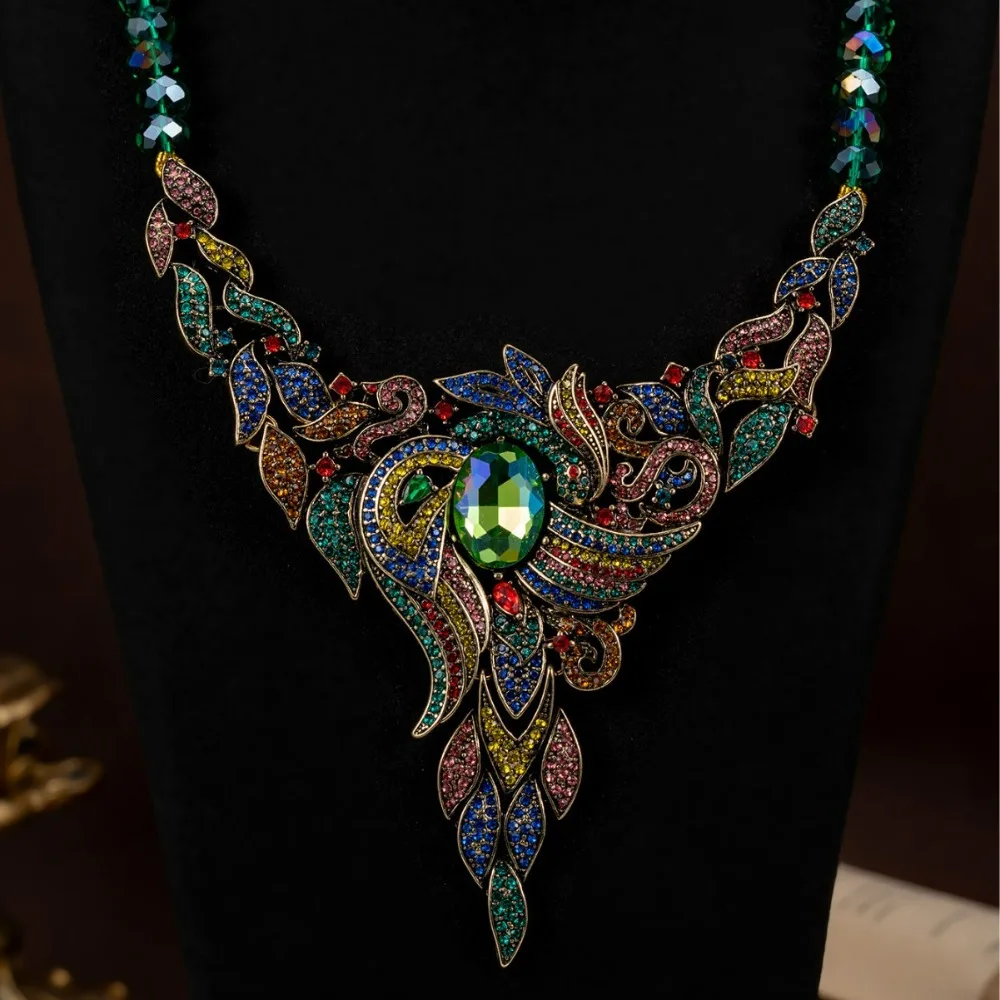 Medieval Vintage Necklace Full of Colorful Rhinestone Paved Palace Style Big Necklace, Luxurious, Elegant High-end Necklace
Medieval Vintage Necklace Full of Colorful Rhinestone Paved Palace Style Big Necklace, Luxurious, Elegant High-end Necklace