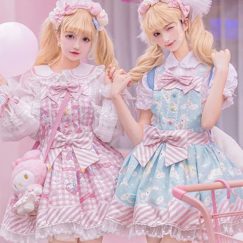 Lolita Sweet Cartoon Print Princess Dress Women Cute Bow Lace Party Strap Dresses Girly Harajuku Kawaii Y2k Mini Vestidos
Lolita Sweet Cartoon Print Princess Dress Women Cute Bow Lace Party Strap Dresses Girly Harajuku Kawaii Y2k Mini Vestidos