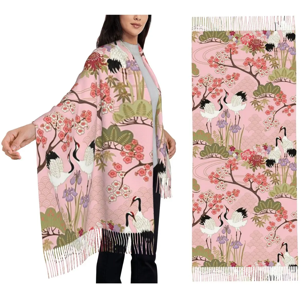 Japanese Garden In Pink Scarf Tassel Scarves for Women Soft Warm Shawls and Wraps Large Fall Winter Shawl Wrap
Japanese Garden In Pink Scarf Tassel Scarves for Women Soft Warm Shawls and Wraps Large Fall Winter Shawl Wrap