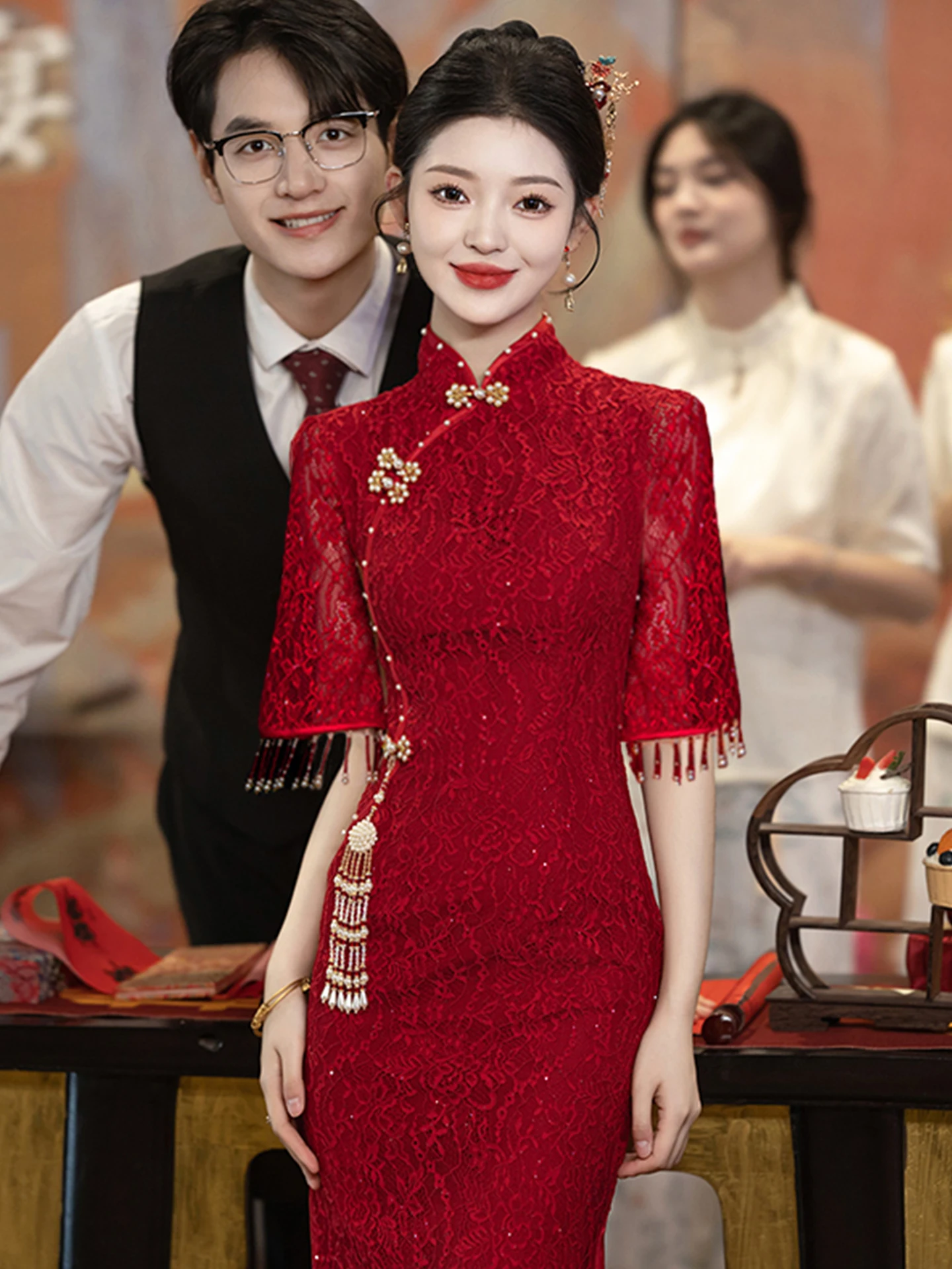 Red Young Sle Engagement Dr Pearl Embellied mid Waist Zipper Ba Wedding Dr for Women Ele Chic
Red Young Sle Engagement Dr Pearl Embellied mid Waist Zipper Ba Wedding Dr for Women Ele Chic