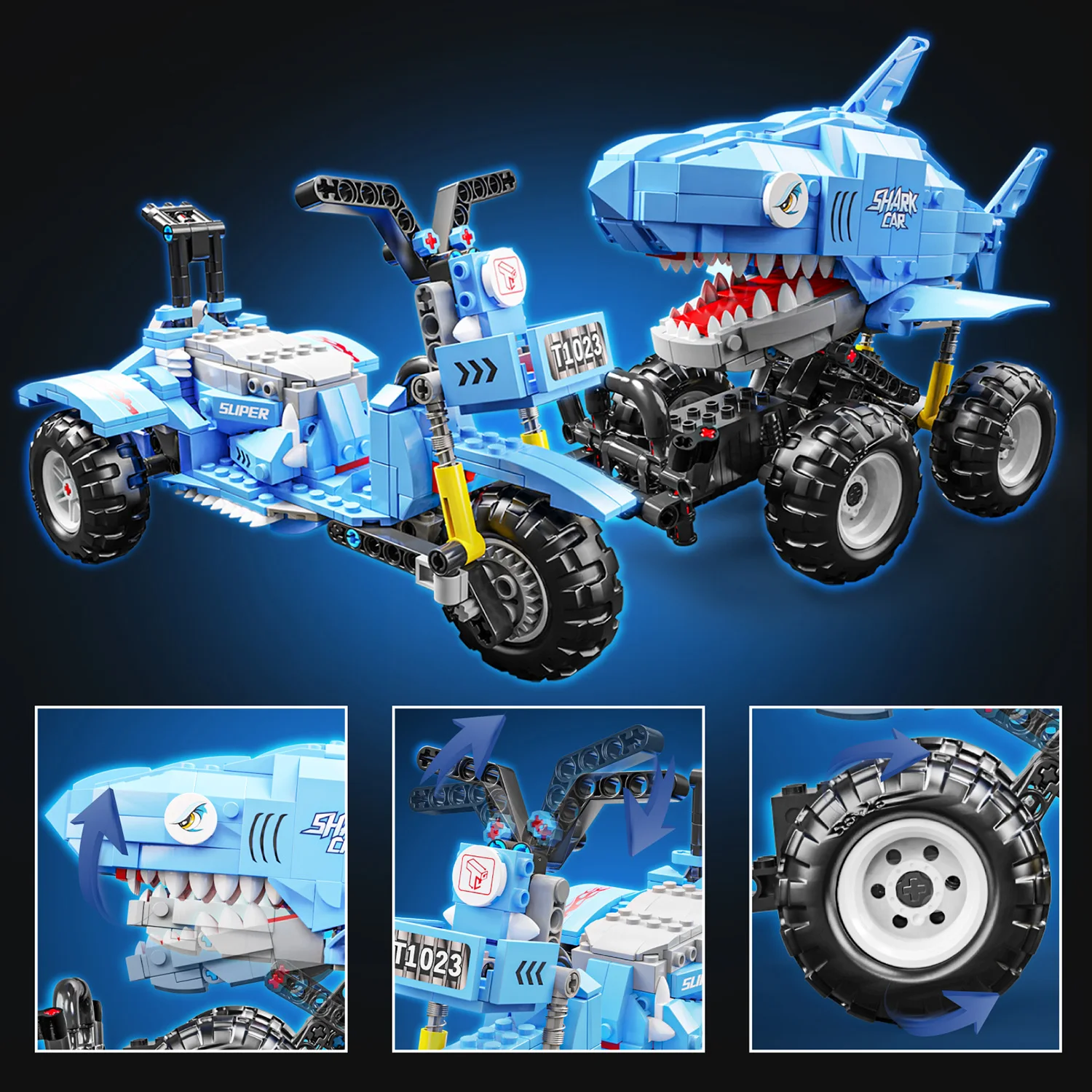 443PCS Shark Inertia Pull-back Car 2in1 Building Blocks Set Assembly Bricks Puzzle Model Toy Creative Desktop Decoration Gifts
443PCS Shark Inertia Pull-back Car 2in1 Building Blocks Set Assembly Bricks Puzzle Model Toy Creative Desktop Decoration Gifts